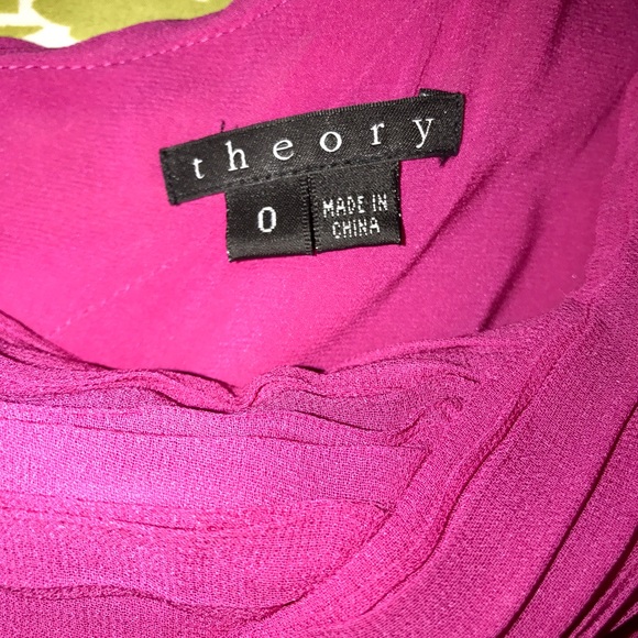 Theory Silk Taliana One Shoulder Pink Bubble Hem Mini Dress - Picture 8 of 10